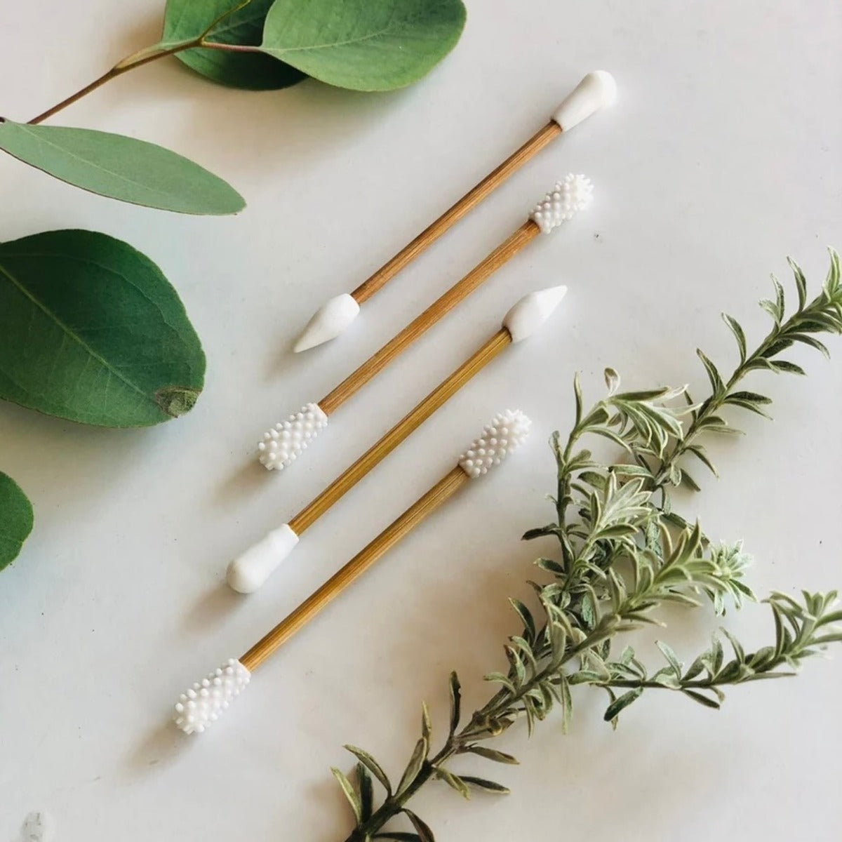 Sustainable living - Silicone and bamboo reusable swabs
