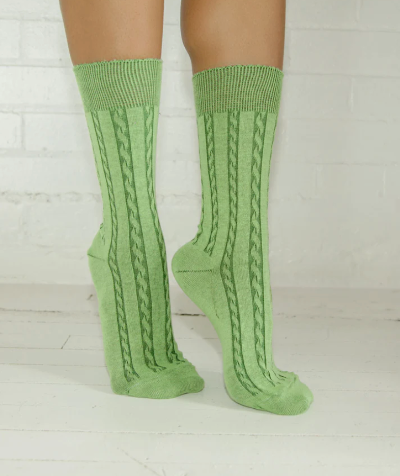 OKAYOK- Cable Knit Dress Socks