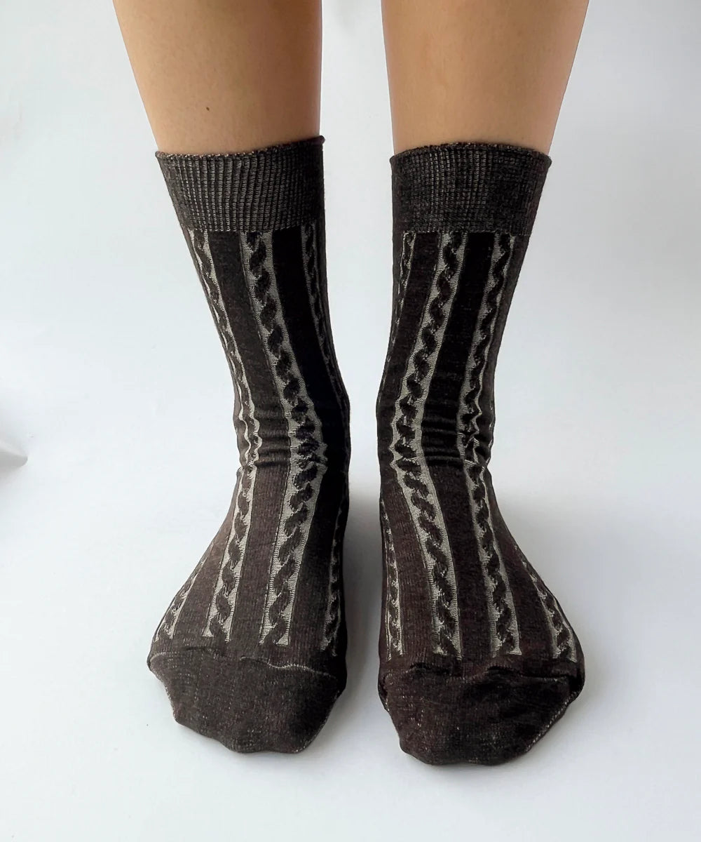 OKAYOK- Cable Knit Dress Socks