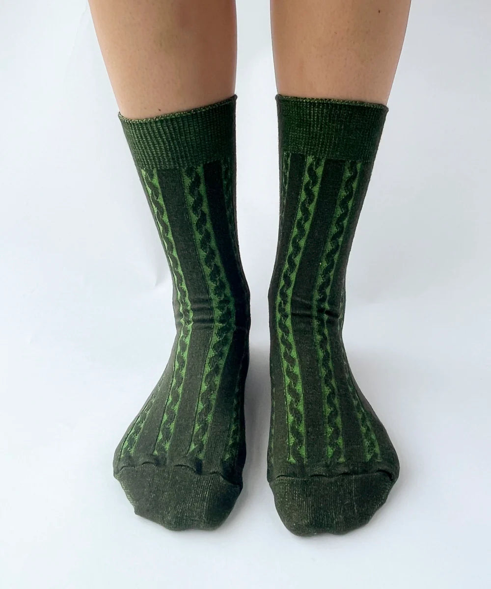 OKAYOK- Cable Knit Dress Socks