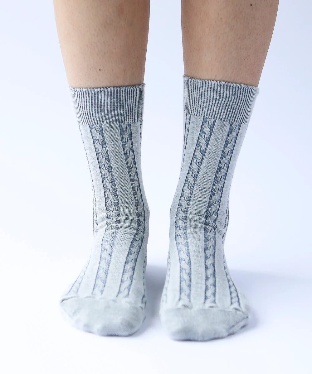 OKAYOK- Cable Knit Dress Socks