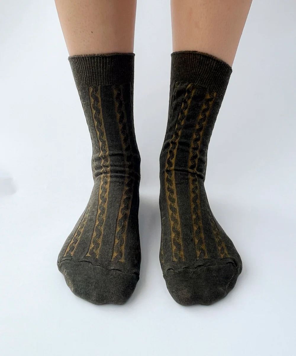 OKAYOK- Cable Knit Dress Socks