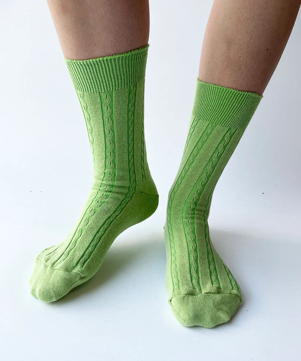 OKAYOK- Cable Knit Dress Socks