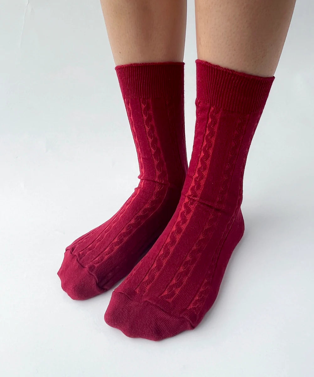 OKAYOK- Cable Knit Dress Socks