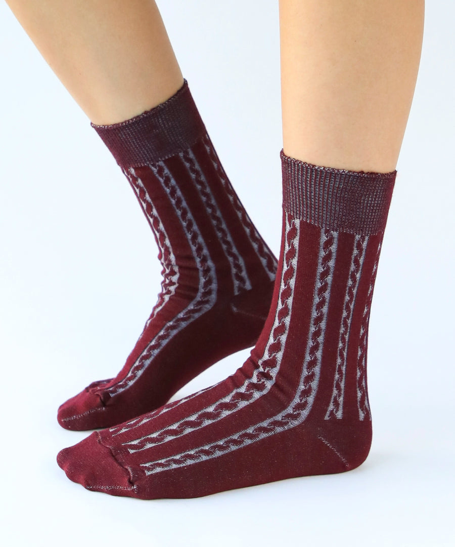 OKAYOK- Cable Knit Dress Socks