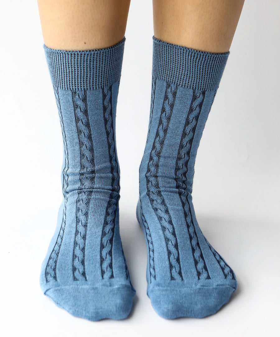 OKAYOK- Cable Knit Dress Socks