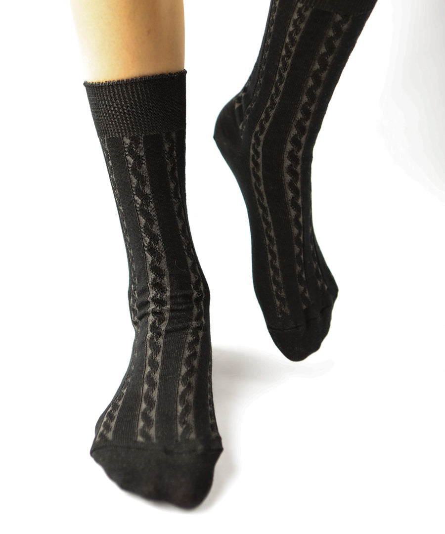 OKAYOK- Cable Knit Dress Socks