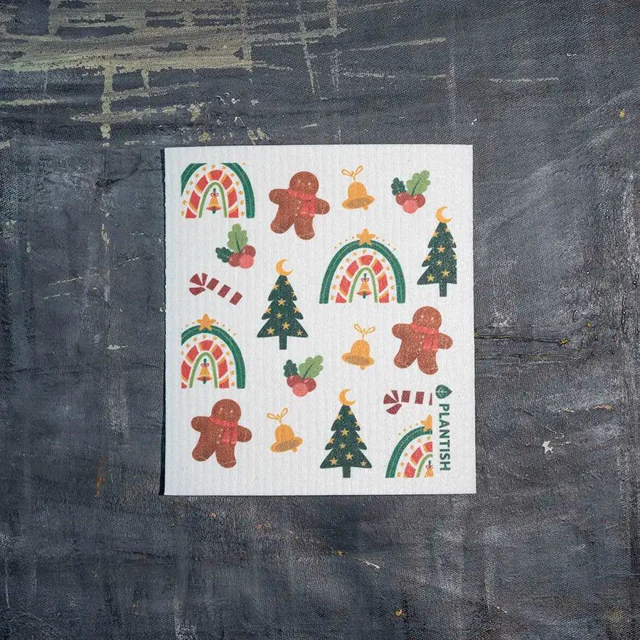 Plantish Swedish Cloth - Holly Jolly Christmas