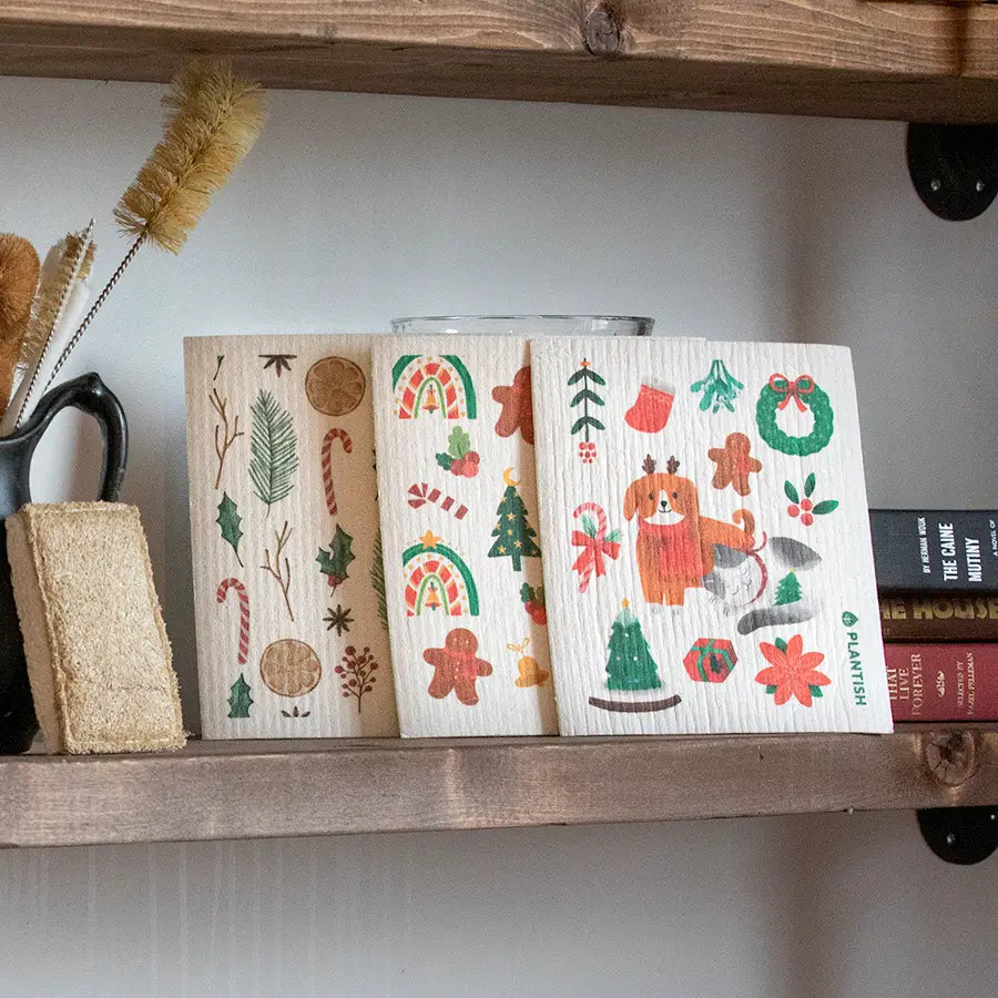 Plantish Swedish Cloth - Holly Jolly Christmas