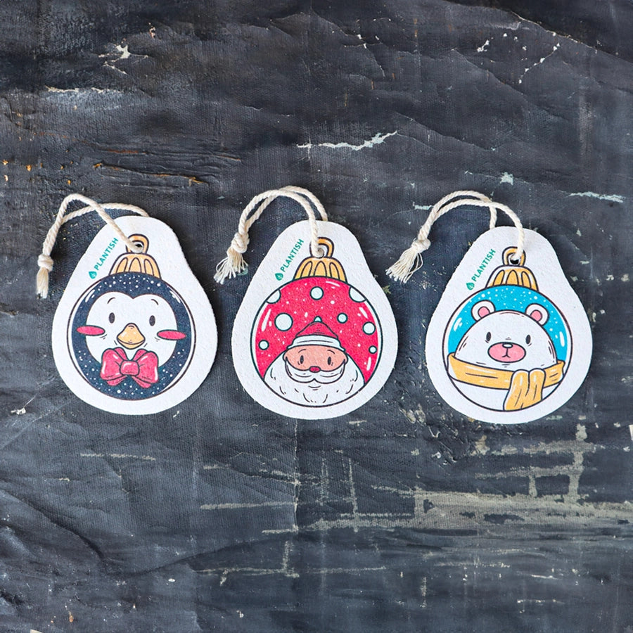 Plantish Pop Up Sponge Ornaments - Holiday Edition