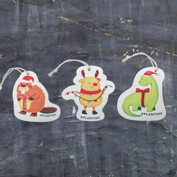 Plantish Pop Up Sponge Ornaments - Holiday Edition